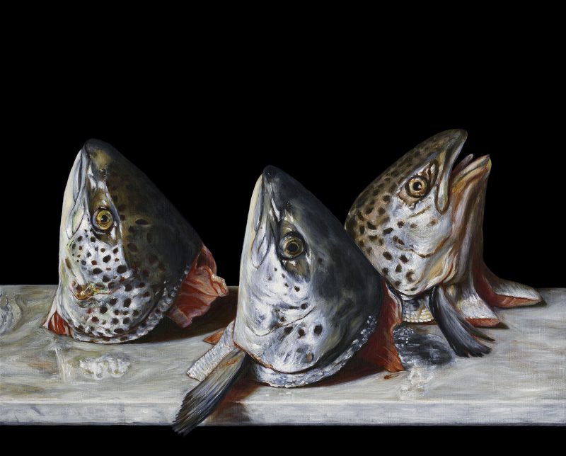 Christopher Beaumont, Still life with salmon 2014
oil on linen
41 x 51 cm

