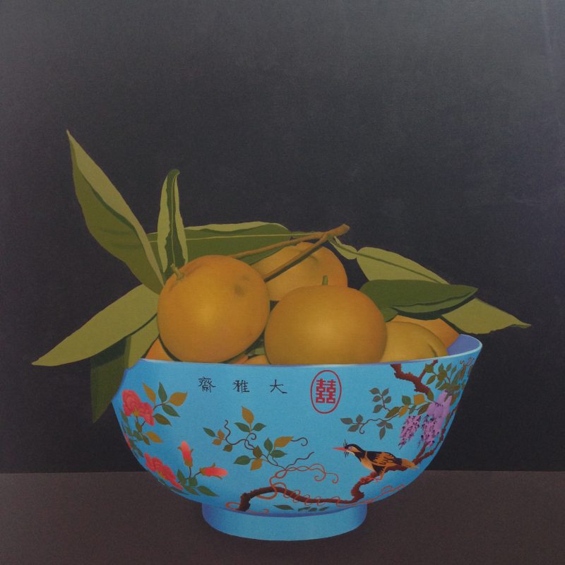 Terry Batt, Blue Chinese bowl with fruit 2016
oil on linen
150 x 150 cm
