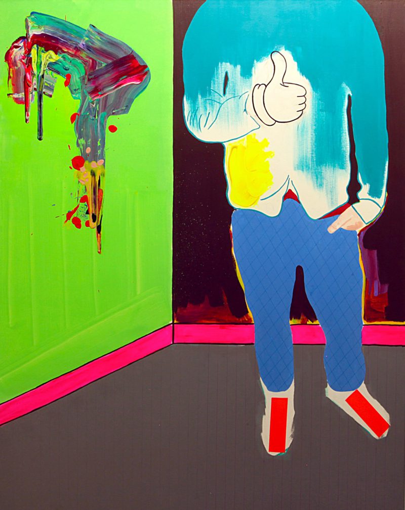 Jaye Early, I’m betting on myself 2015
synthetic polymer paint, enamel, fluorescent tape, and permanent marker on canvas
152 x 122 cm
