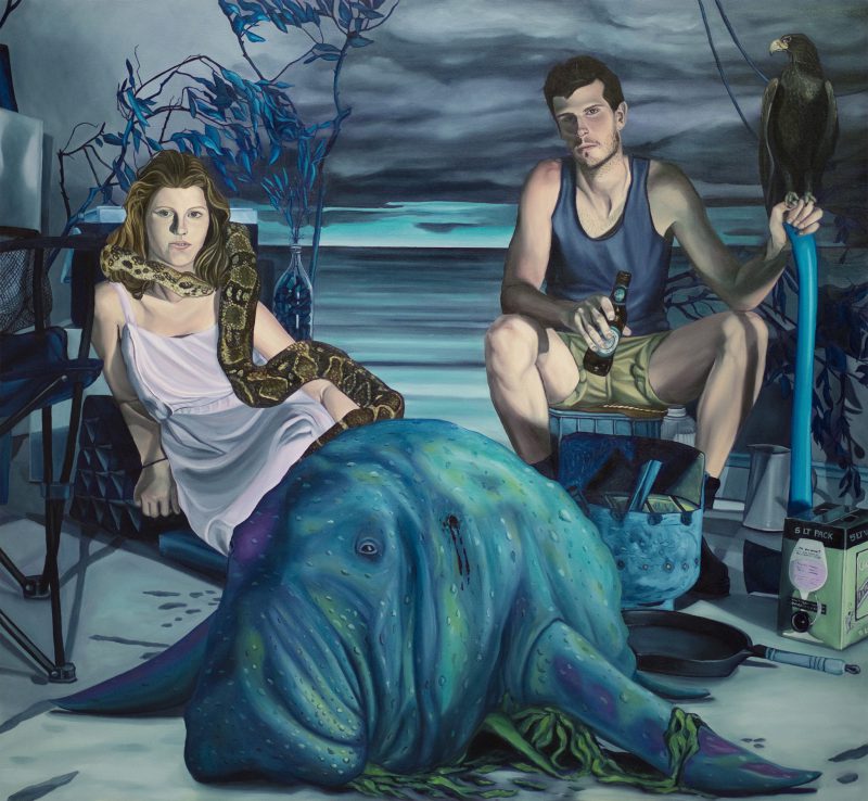 Josh Simpson, Here today dugong tomorrow 2015
oil on canvas
183 x 198 cm
