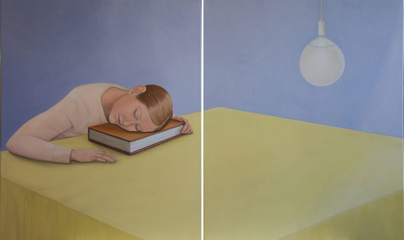 Deborah Walker, Reading 2014
oil on linen (diptych)
60 x 100 cm
