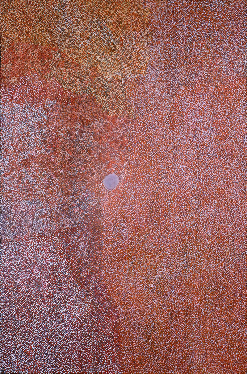 Imelda (Yukenbarri) Gugaman, Winpurpurla (bushtucker) 2018
acrylic on canvas
120 x 80 cm
