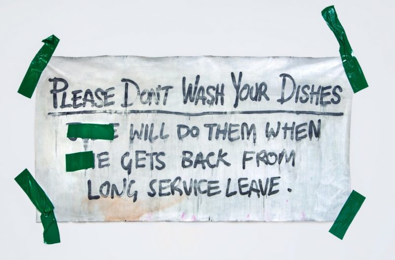 Peter Burke, Please don’t wash the dishes 2021
acrylic and vinyl tape on canvas
283 x 465 cm (variable)
