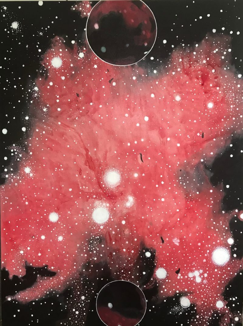 Brett Colquhoun, Telescope (Nebula) 2021
acrylic on linen
185 x 135 cm
