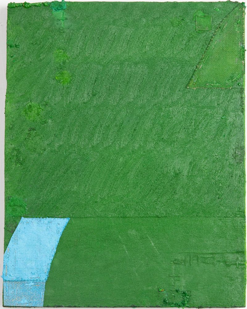 Louise Gresswell, Untitled (green with aqua) 2022
oil on board and canvas
34.5 x 27.5 cm
