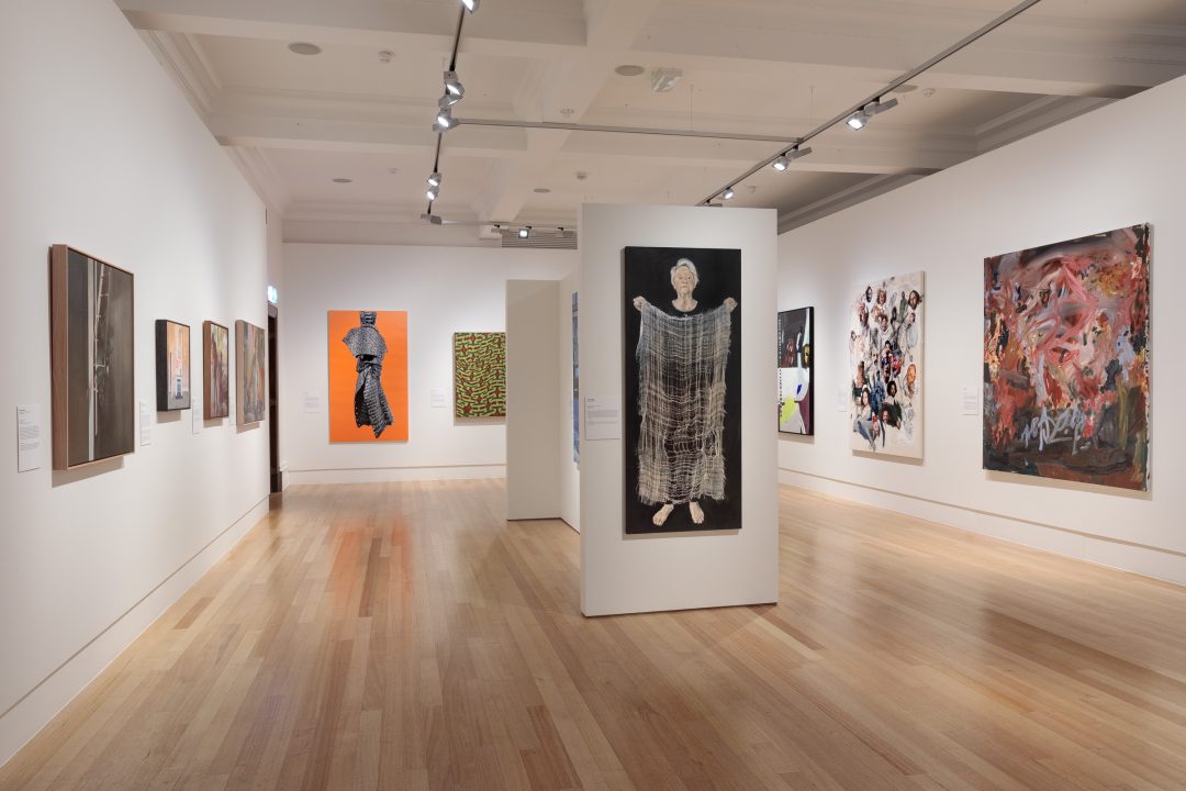Installation view of the 2024 Bayside Painting Prize finalist exhibition
